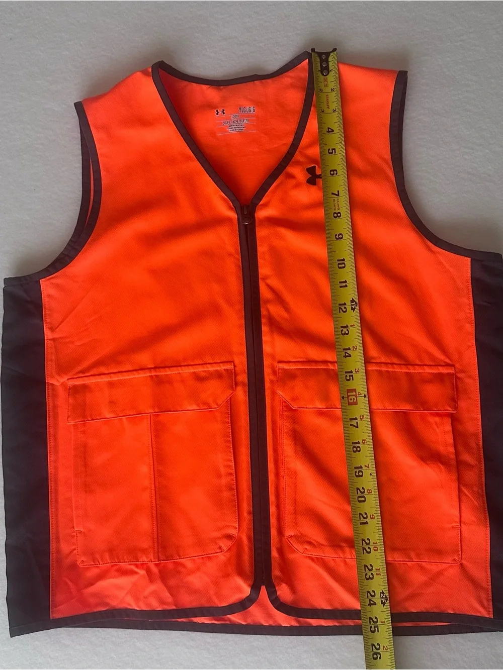 Under Armour Youth Large Blaze Orange Safety Hunting Vest YLG EUC